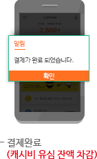 SMS 수신 및 모바일 캐시비 어플 실행 4. 결제정보 확인
